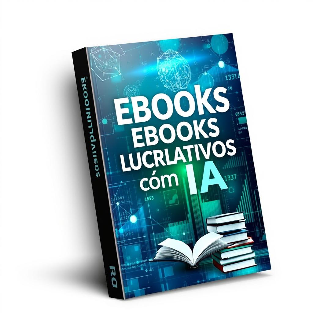 A captivating ebook cover design for 'Ebooks Lucrativos com IA'