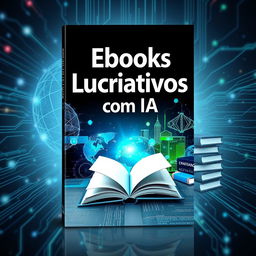 A captivating ebook cover design for 'Ebooks Lucrativos com IA'