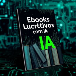Uma capa de ebook atraente para 'Ebooks Lucrativos com IA'