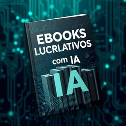 Uma capa de ebook atraente para 'Ebooks Lucrativos com IA'