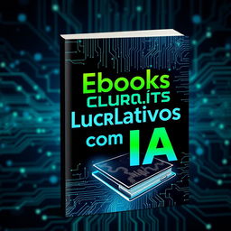 Design a striking ebook cover for 'Ebooks Lucrativos com IA'