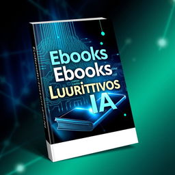 Design a striking ebook cover for 'Ebooks Lucrativos com IA'