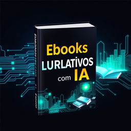 Design a striking ebook cover for 'Ebooks Lucrativos com IA'