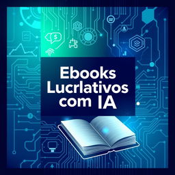 Create a visually appealing ebook cover for 'Ebooks Lucrativos com IA'