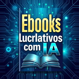 Create a visually appealing ebook cover for 'Ebooks Lucrativos com IA'