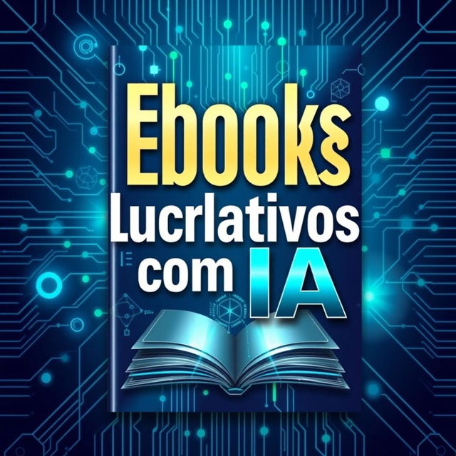 Create a visually appealing ebook cover for 'Ebooks Lucrativos com IA'