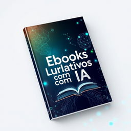 Desenvolva uma capa de ebook para 'Ebooks Lucrativos com IA' que combine modernidade e atratividade
