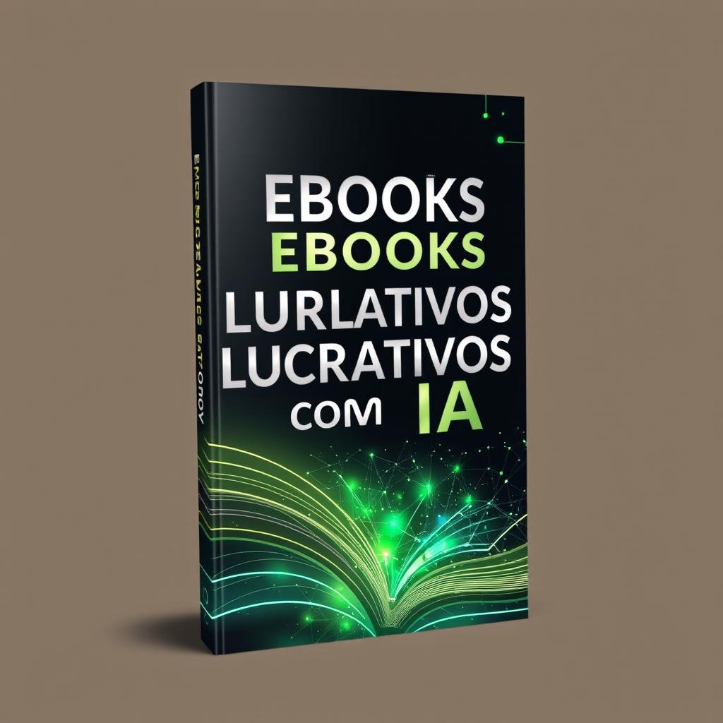 Desenvolva uma capa de ebook para 'Ebooks Lucrativos com IA' que combine modernidade e atratividade