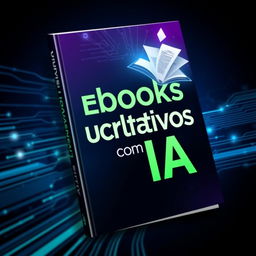 Create an eye-catching ebook cover design for 'Ebooks Lucrativos com IA'