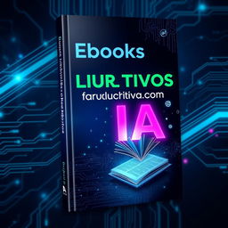 Create an eye-catching ebook cover design for 'Ebooks Lucrativos com IA'
