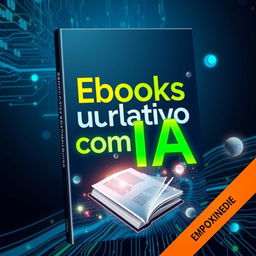 Create an eye-catching ebook cover design for 'Ebooks Lucrativos com IA'