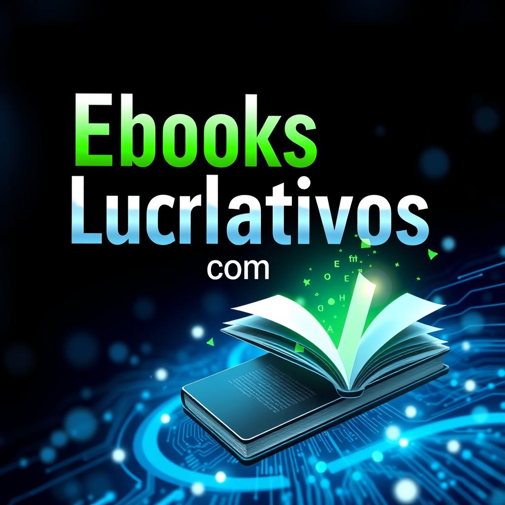 Create an eye-catching ebook cover design for 'Ebooks Lucrativos com IA'