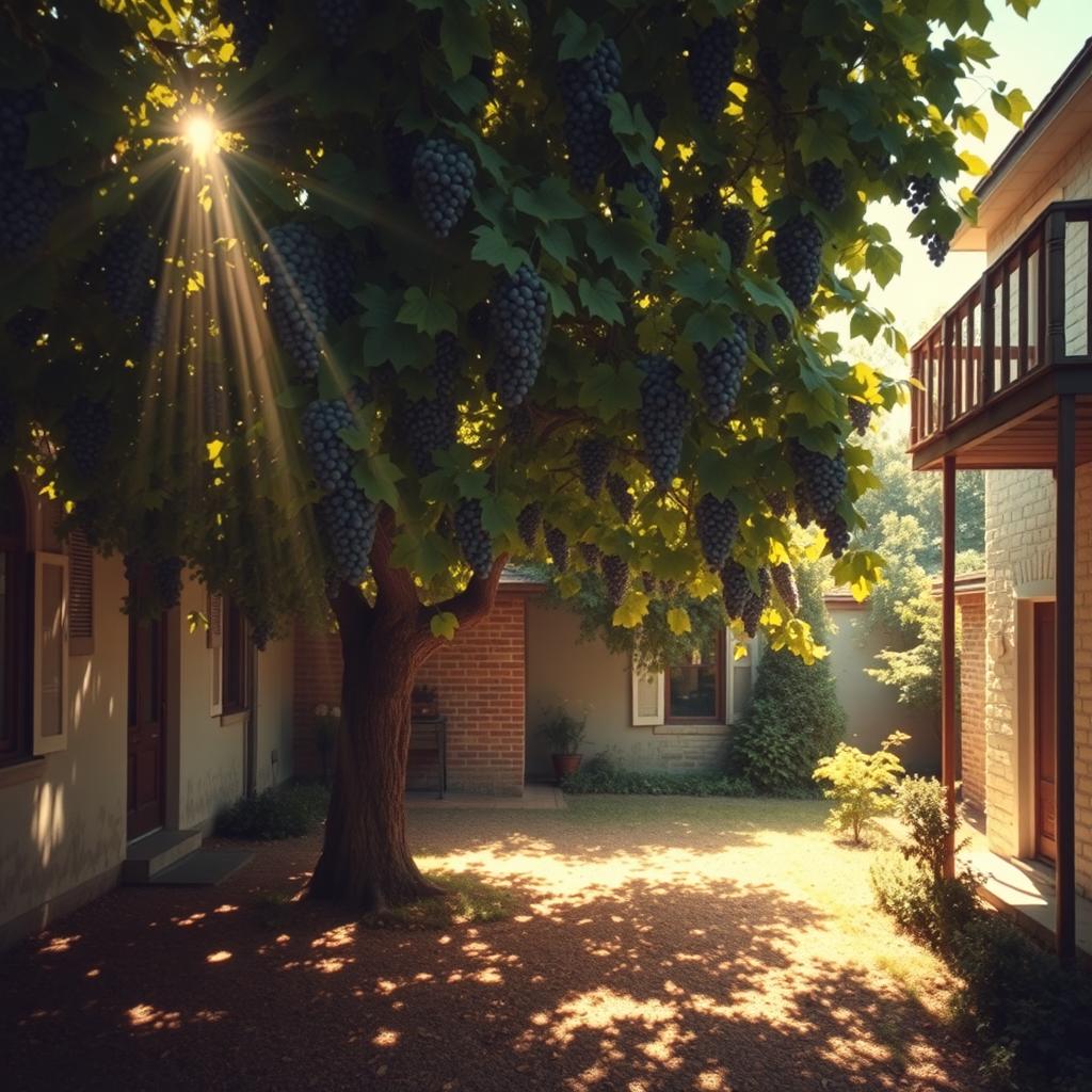 A nostalgic and heartwarming scene depicting a home where someone was born and grew up