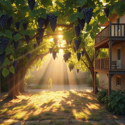 A nostalgic and heartwarming scene depicting a home where someone was born and grew up