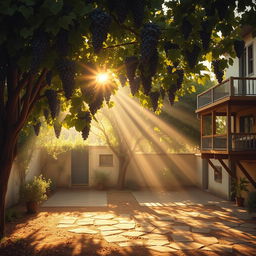 A nostalgic and heartwarming scene depicting a home where someone was born and grew up