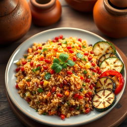 A beautifully arranged plate of Galnash, a traditional dish featuring colorful and vibrant ingredients