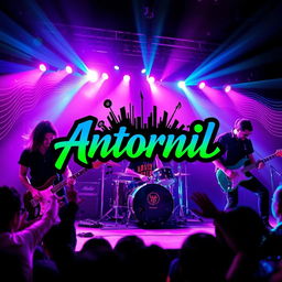A visually striking wallpaper for the music band 'Antornil', capturing the energy of a live performance