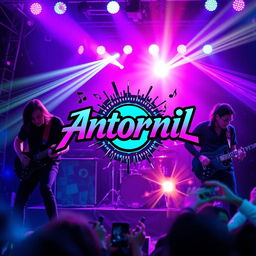 A visually striking wallpaper for the music band 'Antornil', capturing the energy of a live performance