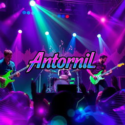 A visually striking wallpaper for the music band 'Antornil', capturing the energy of a live performance