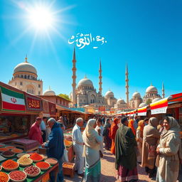 A vibrant and colorful depiction of life in Iran, capturing the rich culture and traditions
