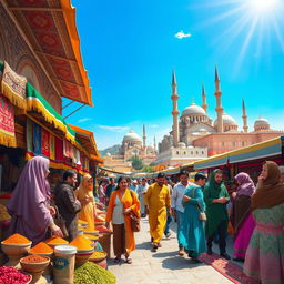 A vibrant and colorful depiction of life in Iran, capturing the rich culture and traditions