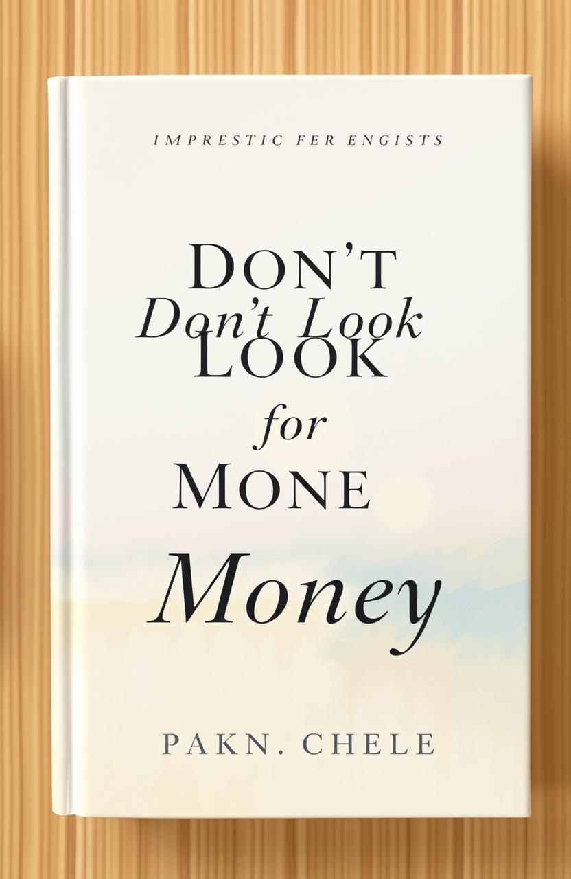 A stunning book cover design for a book titled 'Don't Look for Money,' inspired by the style of Impressionist paintings