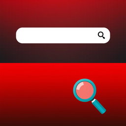 A banner with a pixelated gradient background transitioning from red in the top left corner to black in the bottom right corner