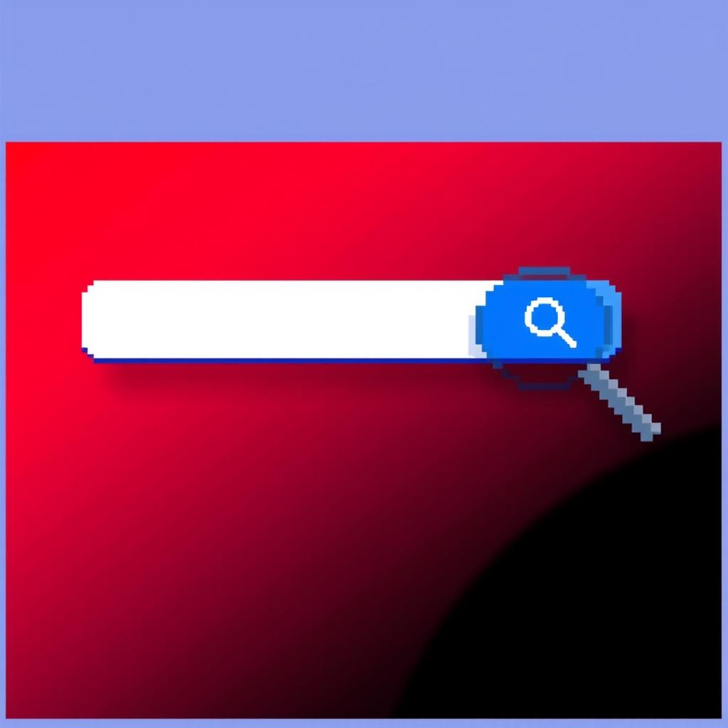 A banner with a pixelated gradient background transitioning from red in the top left corner to black in the bottom right corner
