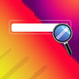 A vibrant banner featuring a pixelated gradient background that transitions from red in the top left corner to black in the bottom right corner