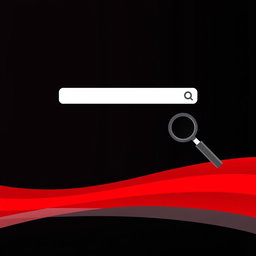 A banner with a pixelated gradient background that transitions from red in the top left corner to black in the bottom right corner