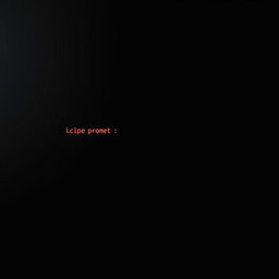 A terminal interface featuring a sleek black background with bright red text displayed prominently