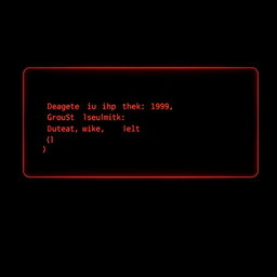 A terminal interface featuring a sleek black background with bright red text displayed prominently