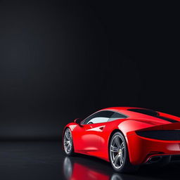 A stunning red sports car captured against a sleek black background, showcasing its curves and glossy finish
