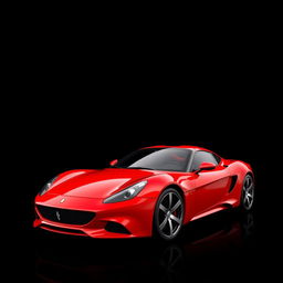 A stunning red sports car captured against a sleek black background, showcasing its curves and glossy finish