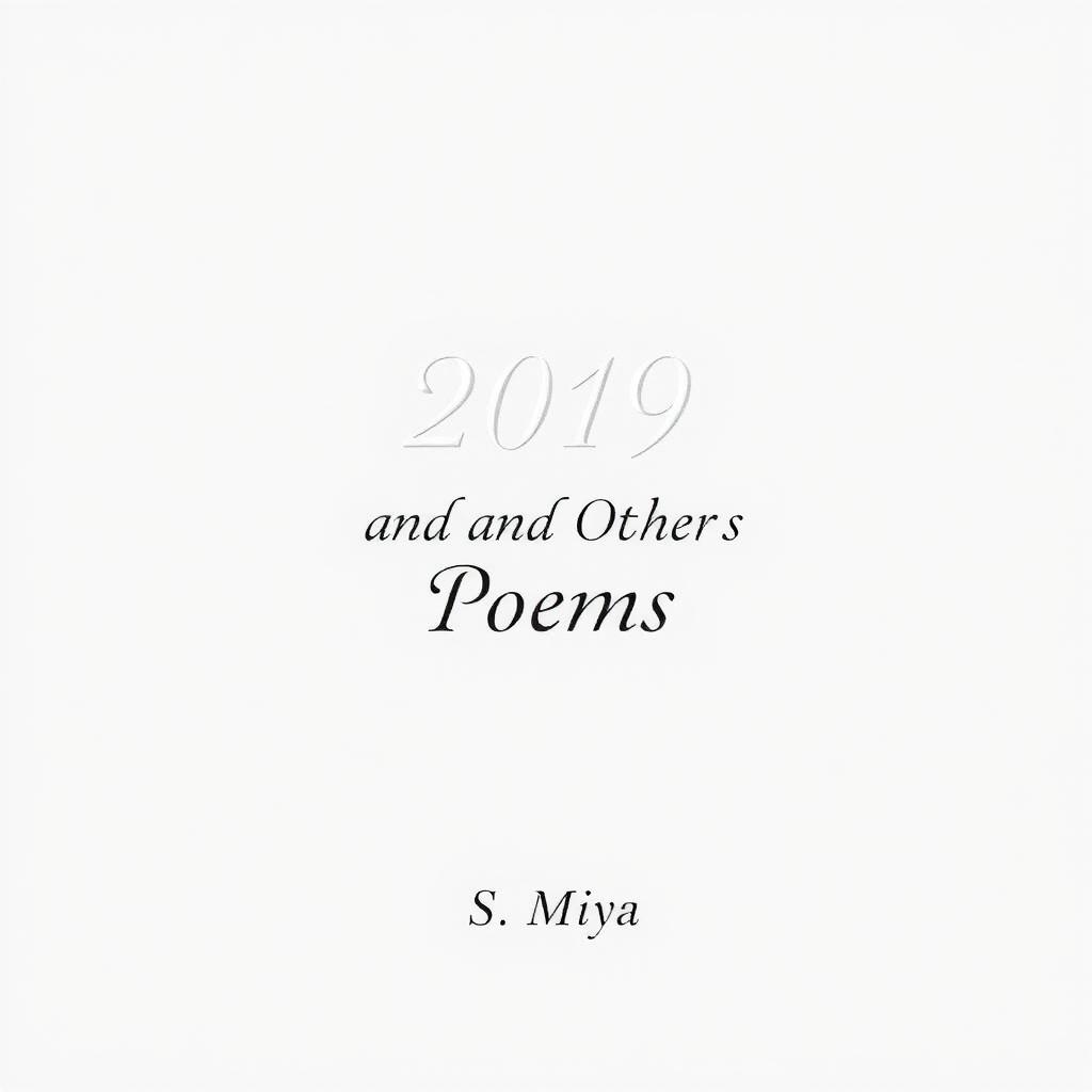 A professional and elegant white poetry book cover featuring the title '2019 and Other Poems' in an artistic, flowing font