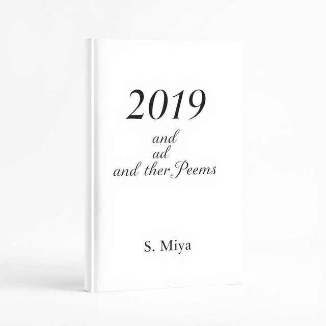 A professional and elegant white poetry book cover featuring the title '2019 and Other Poems' in an artistic, flowing font