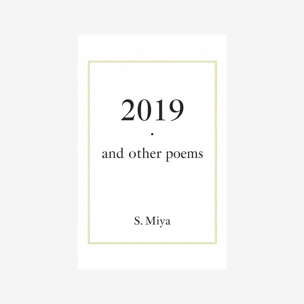 A classical A4 poetry book cover in a crisp white color featuring the title '2019 and Other Poems' prominently displayed at the center in an elegant serif font that conveys a timeless literary feel