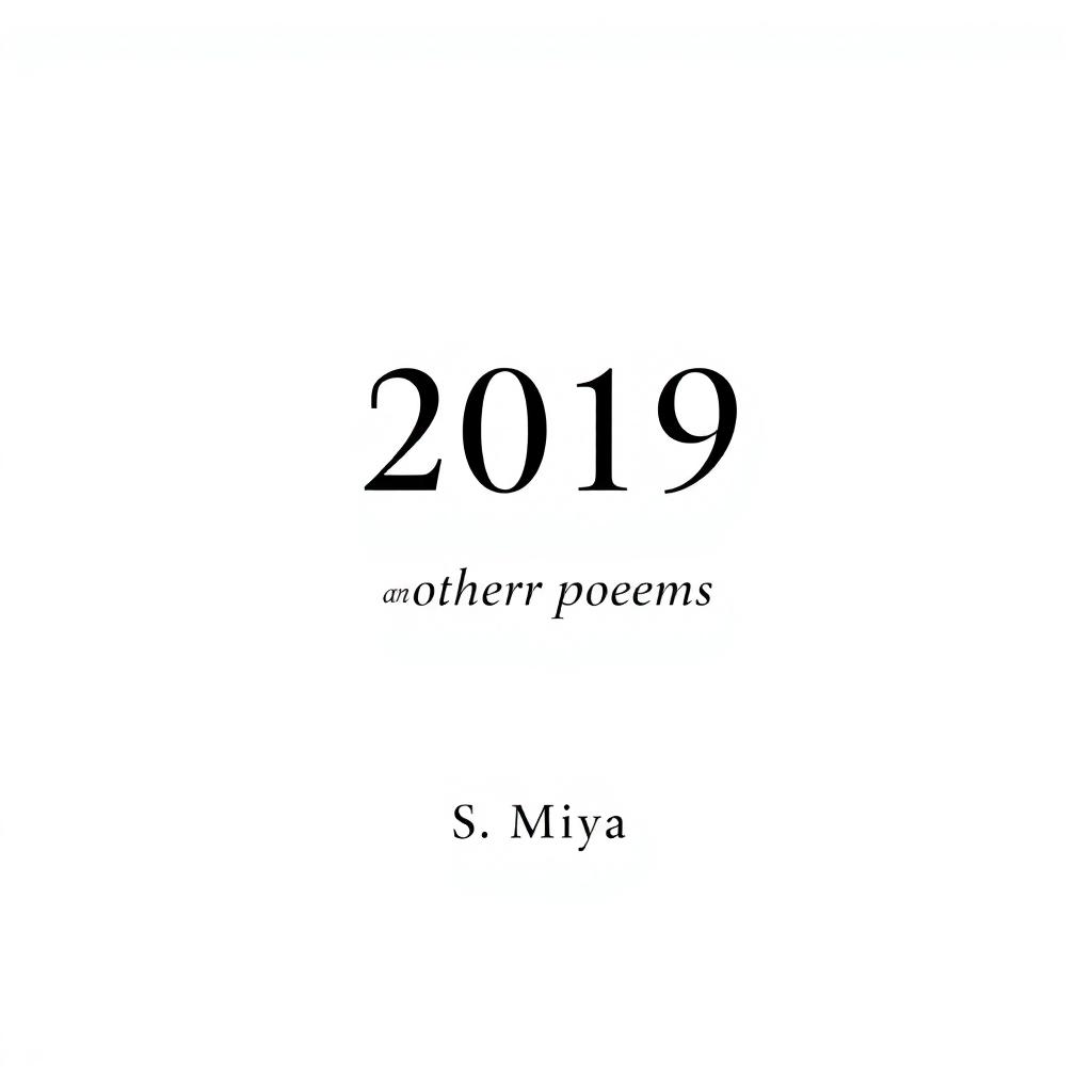 A classical A4 fullscreen poetry book cover, entirely in a clean, bright white background