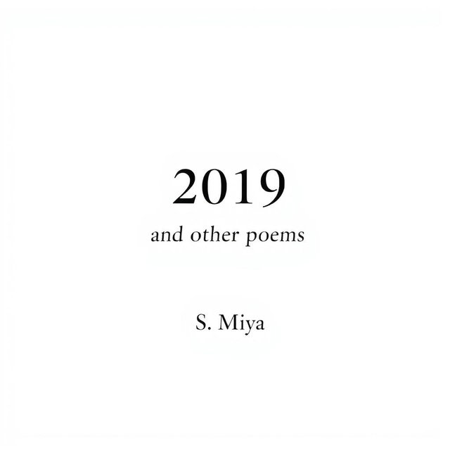 A classical A4 fullscreen poetry book cover, entirely in a clean, bright white background