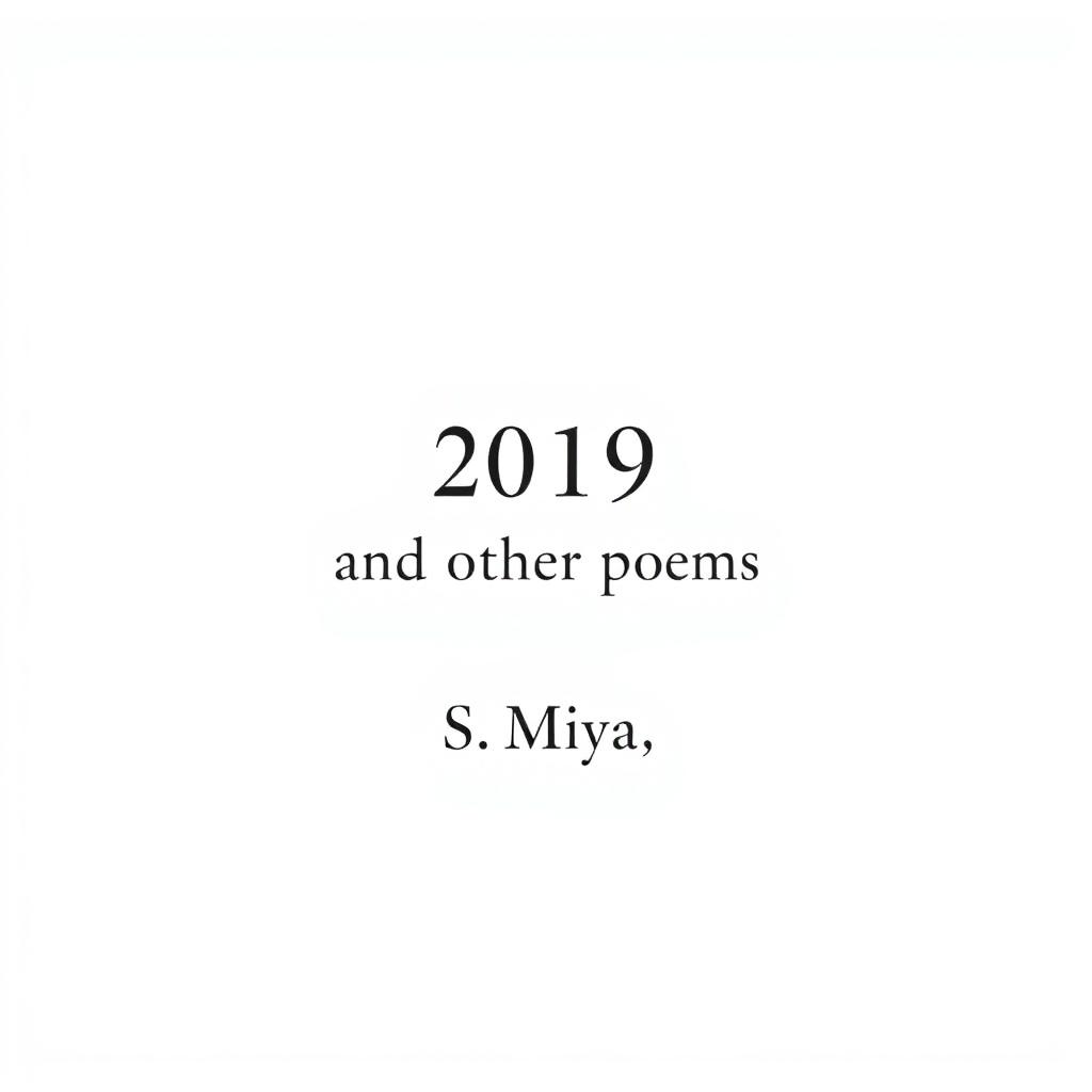 A classical A4 fullscreen poetry book cover featuring a pristine white background