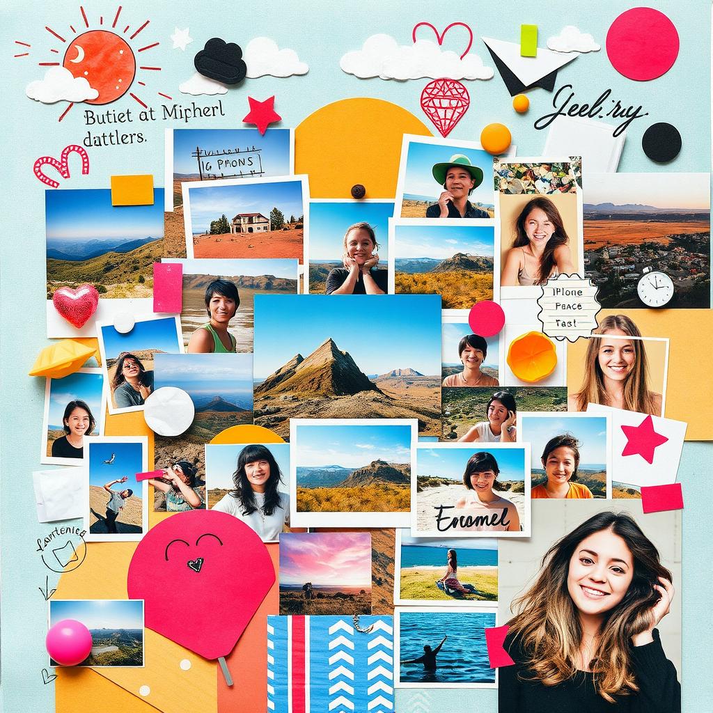 A creative photomontage featuring a vibrant mix of amateur photography styles