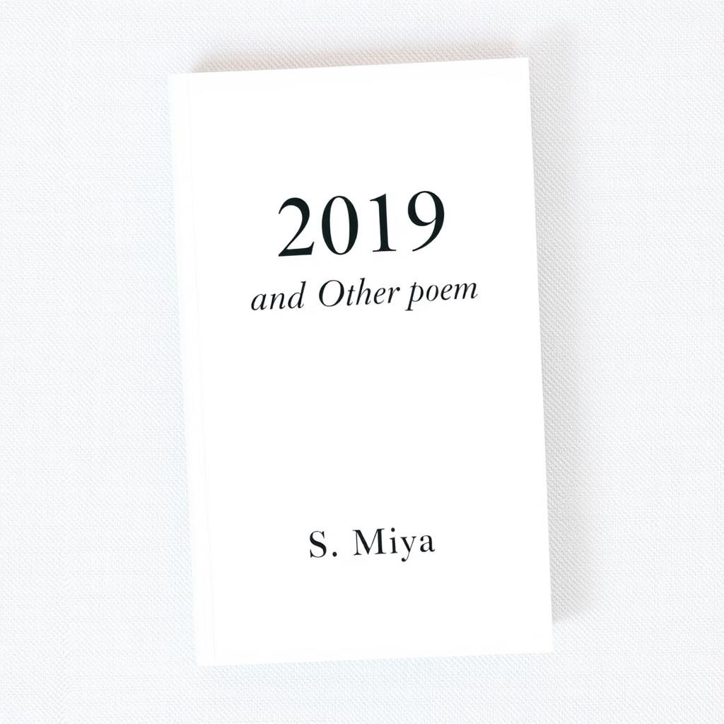 An elegant full-screen white poetry book cover featuring the title '2019 and Other Poems' prominently displayed in an artistic, stylish font