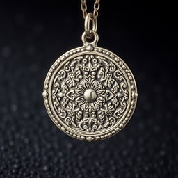 A beautifully crafted silver handmade medallion with intricate designs