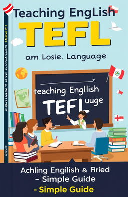 A visually appealing and informative cover design for a simple book about Teaching English as a Foreign Language (TEFL)