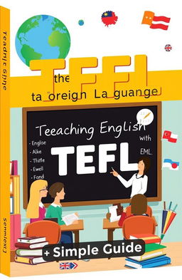 A visually appealing and informative cover design for a simple book about Teaching English as a Foreign Language (TEFL)