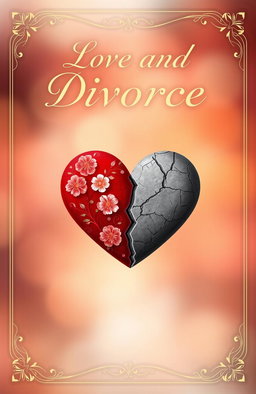 A thoughtful and contemplative cover design featuring a split heart symbolizing love and divorce