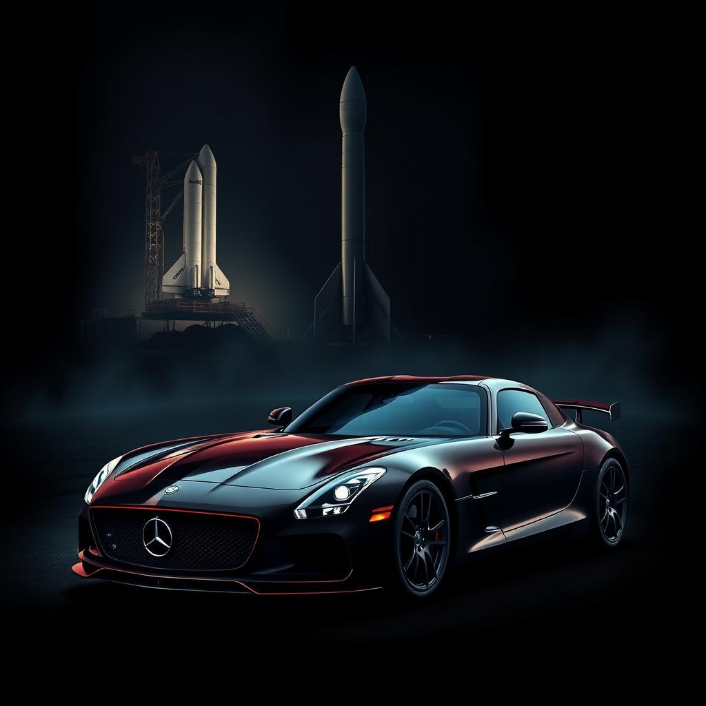 A striking cover design featuring a powerful sports car, specifically an SLS, against a dark and impactful color palette
