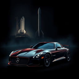 A striking cover design featuring a powerful sports car, specifically an SLS, against a dark and impactful color palette