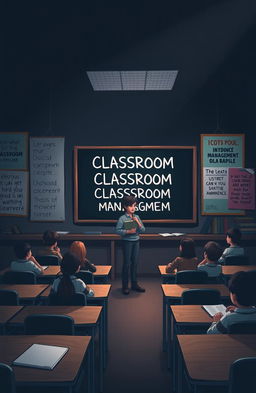 A dark-themed illustration that emphasizes the importance of classrooms and effective classroom management