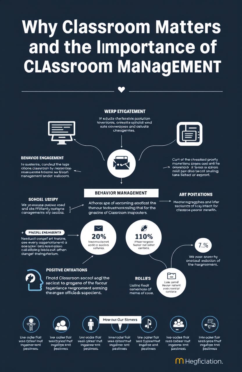 A visually compelling infographic titled 'Why Classroom Matters and the Importance of Classroom Management'